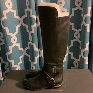 Black leather Vince Camuto tall boots! Excellent condition!